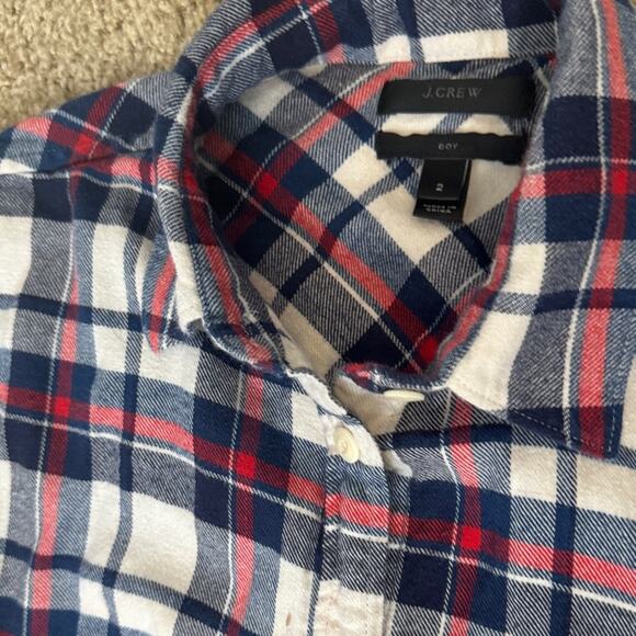 J. Crew Women's Plaid Button Down Shirt - Navy, Red, White - Picture 2 of 4